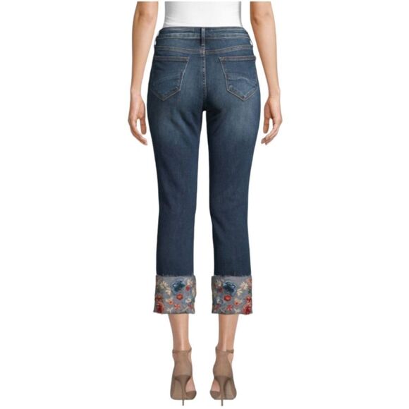 Driftwood Jeans Colette Cuffed Boho Floral Embroidered Jeans‎ women's sz … - Picture 3 of 16